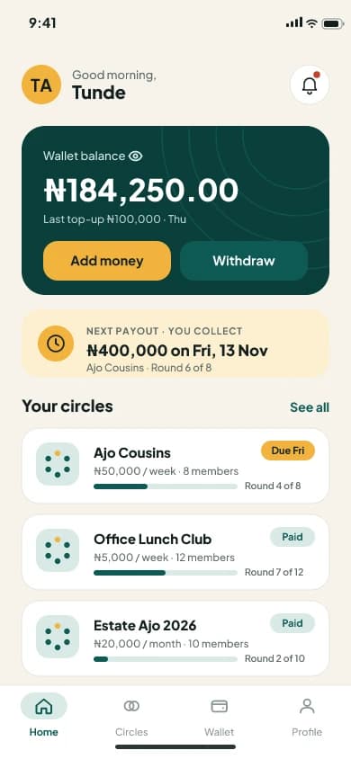 Ajo: Savings Circles: Home